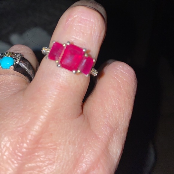 Ruby ring , in 925 sterling - Picture 7 of 7